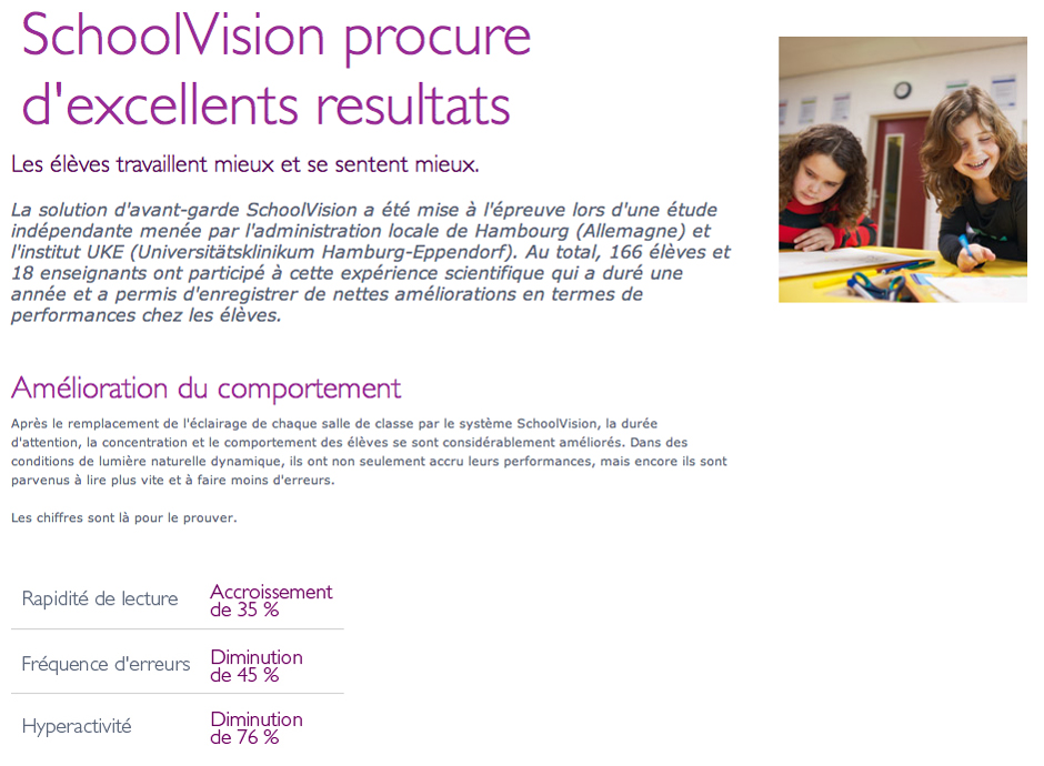 philips School Vision er résultat scolaire